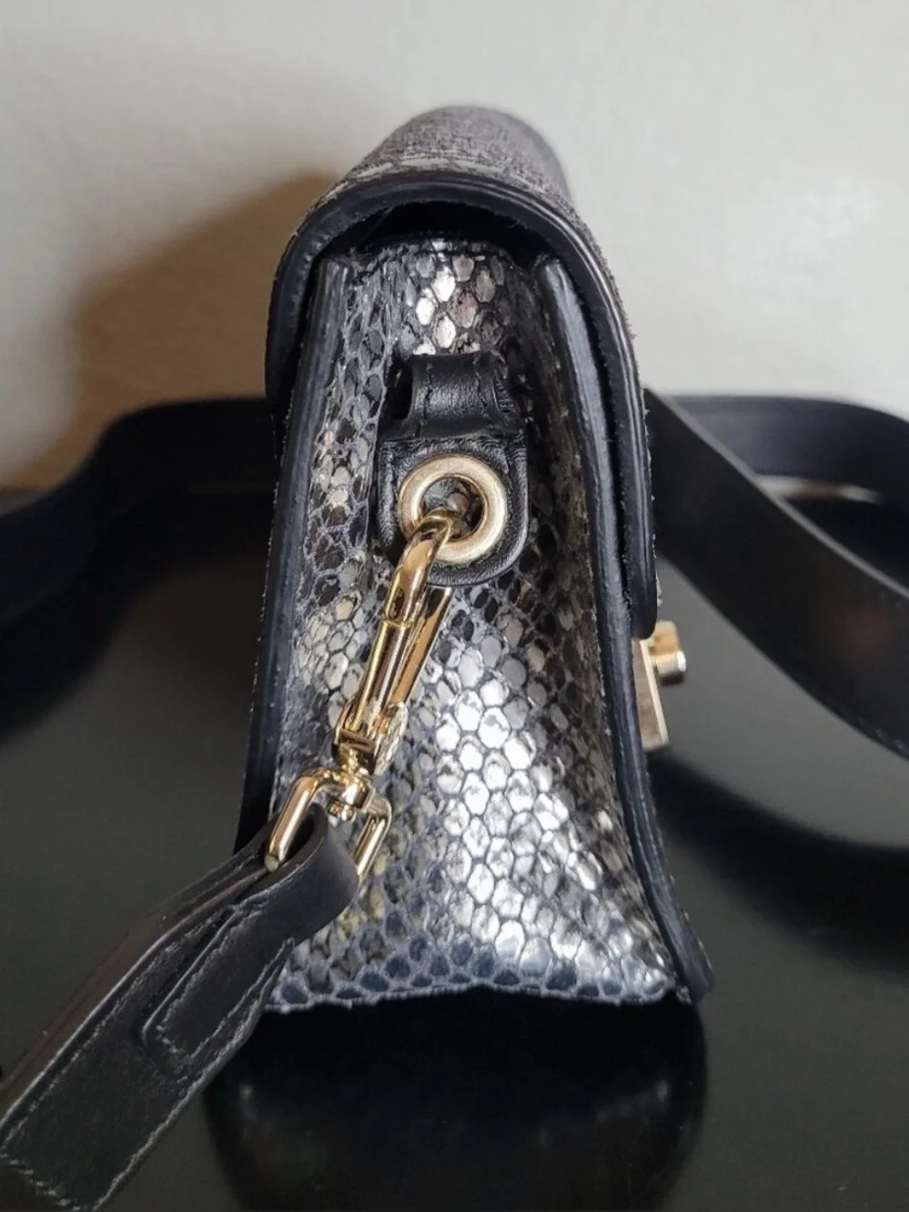 Furla Metropolis Snakeskin Embossed Mini Crossbody Bag